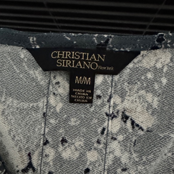 Christian Siriano Dress Women’s Gray Multicolor Snakeskin Short Sleeve - Picture 3 of 5